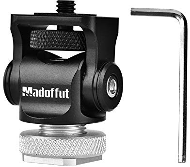 Topiky Blitzschuh Montage Adapter,Aluminiumlegierung Blitz Mikrofon Fotografie Halter 1/4 '' Schrauben Kamera Zubehör mit Schlüssel für SLR/DSLR Kamera,einzelne