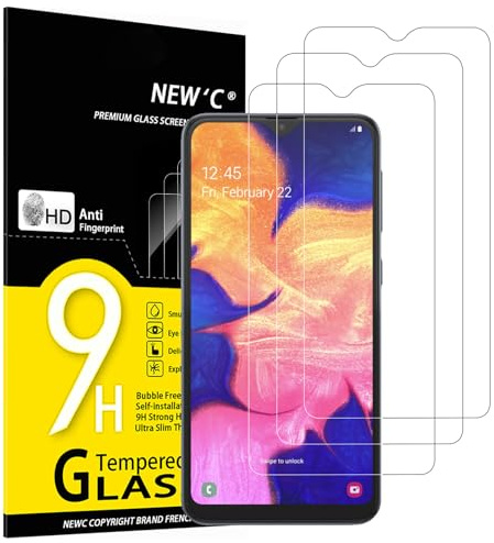 NEW'C 3 Stück für Samsung Galaxy A10, A10s, M10 für Panzerglas, Frei von Kratzern, 9H Härte, HD Displayschutzfolie, 0.33mm Ultra-klar, Ultrabeständig