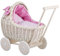Puppenwagen aus Weide, Weiß/Creme (Pink_1)