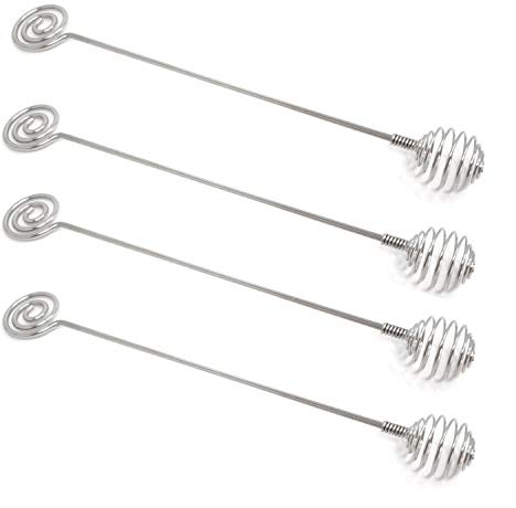 Honbay 4PCS Stainless Steel Honey Dipper Sticks Honey Spoon Dippers Stir Sticks Mixing Spoon for Honey Melted Chocolate Albumen