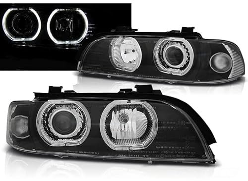 LED Angel Eyes Scheinwerfer Set LED H7/H7 schwarz für BMW E39 09.95-06.03