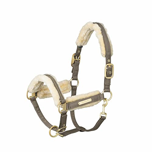 Eskadron Halfter Glossy DOUBLEPIN FAUXFUR Plaza Taupe Heritage 21/22, Größe:V