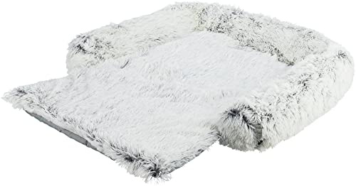 TRIXIE wasserundurchlässige und besonders kuschelige Hundedecke für die Couch Polster-SCHONDECKE Harvey, ECKIG, 70 × 90 cm, WEIß-SCHWARZ - mit abnehmbarem, waschmaschinengeeignetem Bezug - 38045