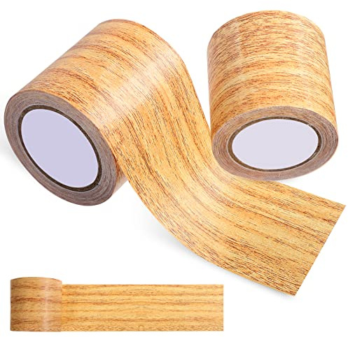 VILLCASE Holzmaserung Klebeband 4.57M Selbstklebend 2 Stück Opp-Pe Verbundmaterial Wasserdicht Möbel Reparatur Band Für Boden Tür Und Tisch Dekoration