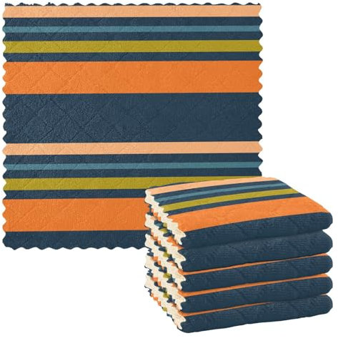 FRODOTGV Frottee-Geschirrtuch, bunt, Pastellstreifen, Mikrofaser-Handtuch, Mikrofaser-Geschirrtuch zum Bedrucken