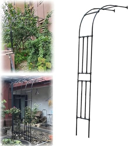 MISKYN Schwarz Rosenbogen Halbbogen Metall Wandrosenbogen Rankhilfe Rosen Torbogen Halb Rankbogen 1 Stück,Schwarz,240 * 240cm