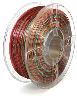 Filament-3d-druckmaterialien Pla Maßgenauigkeit +/- 0,02 Mm Schimmerndes 3d Drucker Filament Pla 1,75 Mm Für Einzigartiges Finish 1 Kg Spule (2,2 Lbs) Für Die Meisten FDM-3D-Drucker ,One Size, Rainbow
