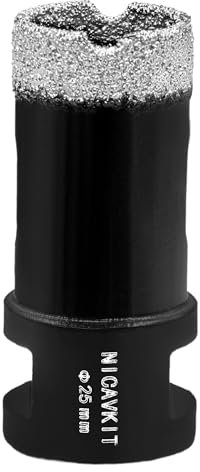 NICAVKIT Punta Diamantata da 25 mm, M14 per Piastrelle di Porcellana, Granito, Marmo - Foratura