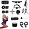 Quintrost 12 Piezas SM Bondage Kit, BDSM Bondage Set Erótico Juguetes Sexuales para Parejas, Sexuales de Bondage Set Restraints Kits con Esposas Máscara de Ojos (Negro)