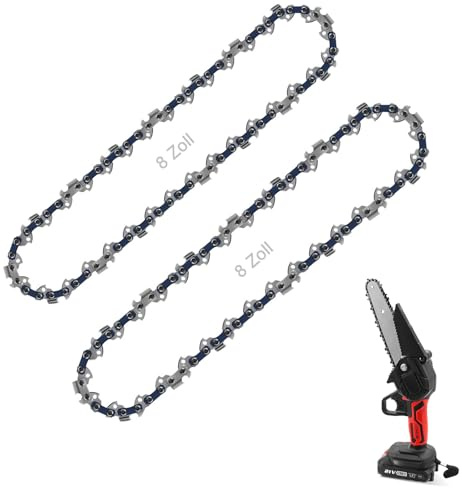 MKSENSE 2er-Pack Sägeketten 8 Zoll, 1/4 Pitch 1 mm für Mini-Kettensägen, Sägeketten 8 Zoll Kette, Mini Kettensägen Kette Ersatz, Kettensäge Zubehör