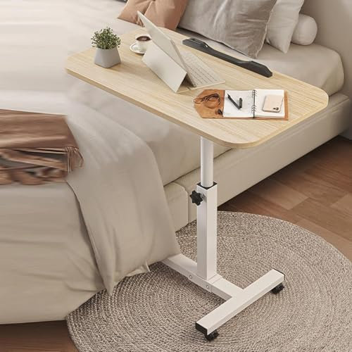 Computertisch, Schminktisch, Nachttische, Roll-Stehpult, kippbarer Betttisch mit Rollen, Tabletttisch (Farbe: Größe: weiße Tischbeine)