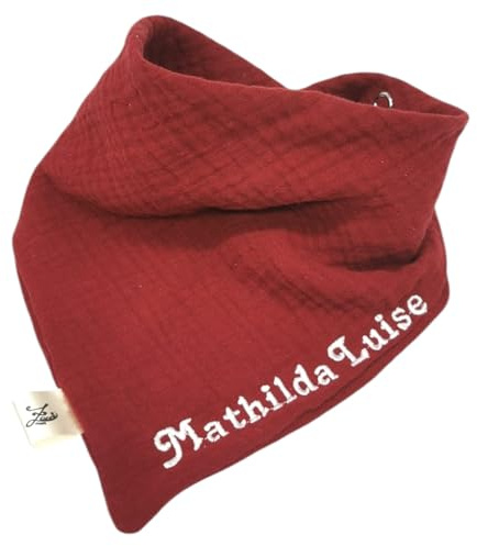 Generisch Zwucki Musselin Dreieckstuch Halstuch Lätzchen mit Name Personalisiert Geschenk Geburt Taufe Baby Weihnachten für Mädchen Junge aus 100% Baumwolle Mulltuch