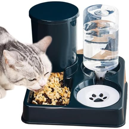 Cat Food and Water Dispenser Set 2 In 1 Drinking Bottle