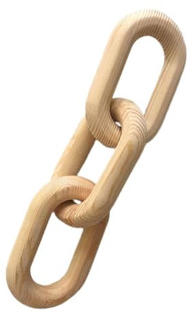 LALAFINA Decorazione Catena Legno Artigianale Ornamento Rustico Anelli Per Casa e Pareti Decorazione Versatile Per Tavolini Librerie e Mensole Elegante Complemento Naturale