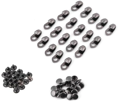 TICFOX Ganci per Stivali Raccordi in Pizzo, Ganci per Lacci Scarponi, 20pcs/set Ganci per scarponi con rivetti per la riparazione di accessori per arrampicata e campeggio