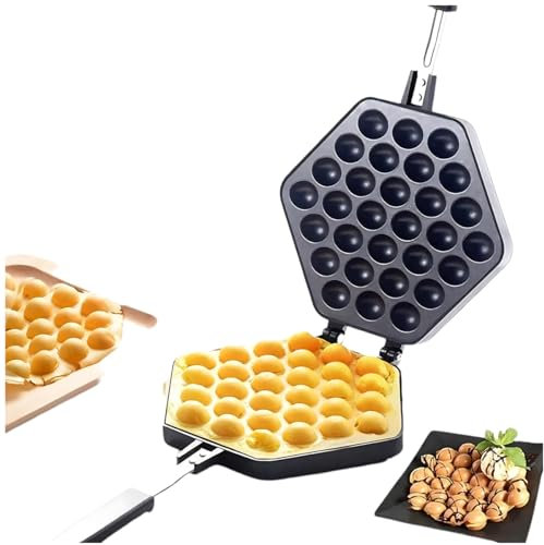 Bubble Waffle Maker, Non-Stick spispanna med papperstopp, belgisk äggvåffelform för snacks, street food, frukost och snabb lunch