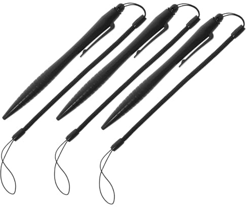 OKUMEYR 3 Pezzi Penna Touch Resistiva con Laccio Antismarrimento Molla per Tablet e Laptop Pennino Digitale Preciso per Disegno e Scrittura su Schermi Resistivi Nero