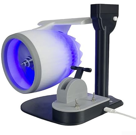 Desktop-Turbofan Jet-Motorventilatoren mit USB-betrieben, Luftbefeuchtungsspray und Flammensimulation, 3D-gedrucktes Jet-Motor-Design für den Arbeitsplatz (blau)