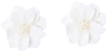 TTDGYYXW 1 par symmetriska örhängen Blommiga örhängen Pärlörhängen Mode örhängen Vita