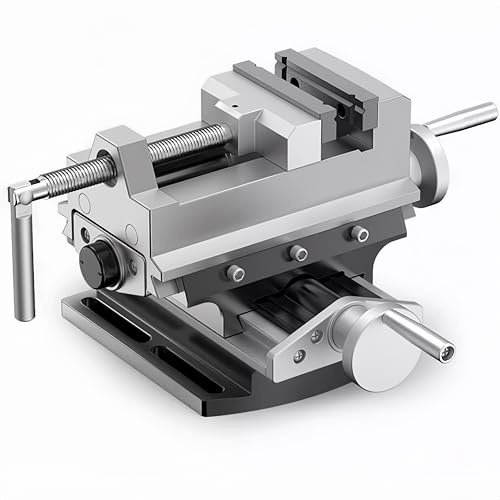 Two-Way Compound Cross Slide Vise - 3 Inch Jaw Width Aluminum Alloy with Adjustable Guide Rail for Mill Drill Press Woodworking & Metalworking Projects