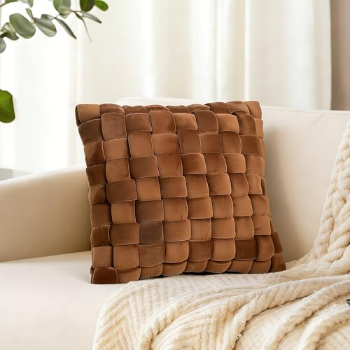 YLBKIKR Knot Pillow Decorative Throw Pillows for Couch Aesthetic Home Decor Round Accent Cushion Sofa Living Room Bedroom Cute Decor (Brown)