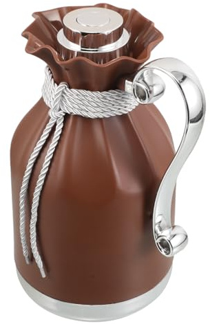 VICASKY Carafe Isotherme 1 L en Verre avec Grosse Capacité, Récipient pour Café et Thé, Maintien Longue Durée Température, Bureau, Camping et Pique-niques, Couleur Café et Argenté