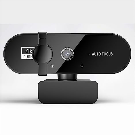 MNMIOIO Webcam avec Microphone, Webcam for PC Web Camera Mini Web Cam avec Microphone USB Webcan Autofocus 4K 2K 1080P Full HD Stream Camera for Ordinateur Portable(4K)