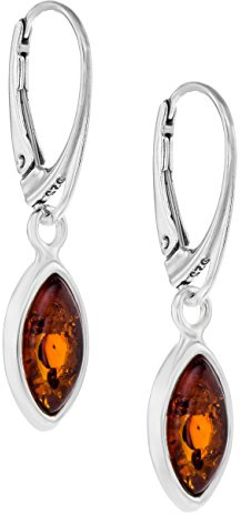 Copal Pendientes Para Mujer De Auténtico Ámbar Y Plata Esterlina 925