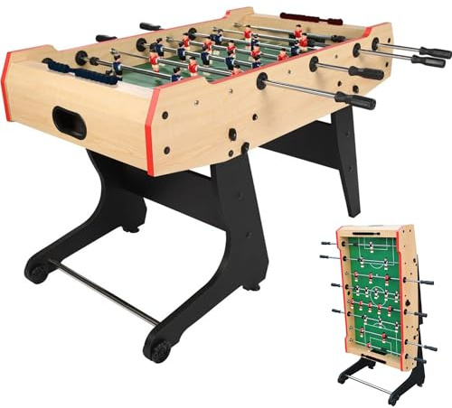 DEVESSPORT Futbolín Plegable | Ideal para el Uso Familiar con Retorno de Bolas y Diseño Compacto | Futbolín Plegable Guardar en Casa Juega, Compite y Guárdalo Fácilmente
