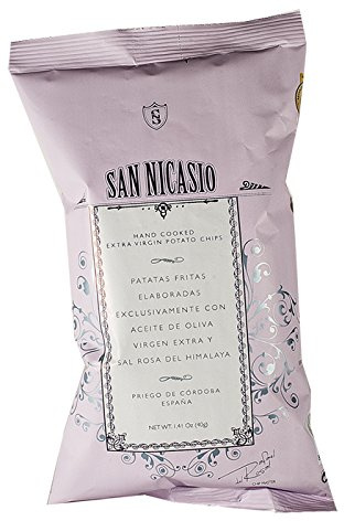 San Nicasio Patatas Fritas [Pack 5 x 40 g] en Aceite de Oliva Virgen Extra con Sal Rosa del Himalaya