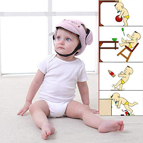 HUSHUS Casco de seguridad ajustable para bebé, transpirable, protección contra caídas, talla única, ala corta, cierre de hebilla