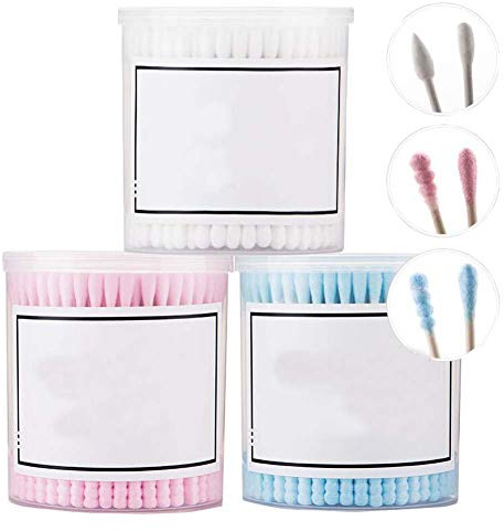 Bastoncillos de algodón de 600 recuentos Bastoncillos de oreja orgánicos libres de crueldad de doble punta B06