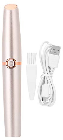 Augenbrauenschneider, Lippenstiftförmiger Elektrischer Augenbrauenschneider, Wiederaufladbarer Augenbrauen-Haarentferner, Mini Portable Women Eyebrow Shaver Roségold