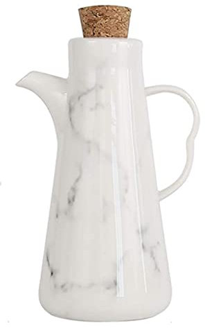 480 ml Ölspender Flasche Sojasauce oder Essig Menage mit Keramik Tischplatte Olivenöl Spender Flasche Marmor Keramik Dinner Liquid Gewürzspender (1,A)