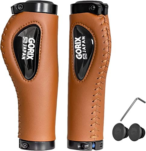 GORIX Bike Leder Ergo Grip Antik Lenker Fahrrad Radfahren (GX-501) (Braun)