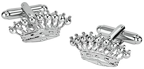 Homxi Manschettenknöpfe Herren Modern,Krone Edelstahl Manschettenknöpfe Manschettenknöpfe Personalisiert Silber