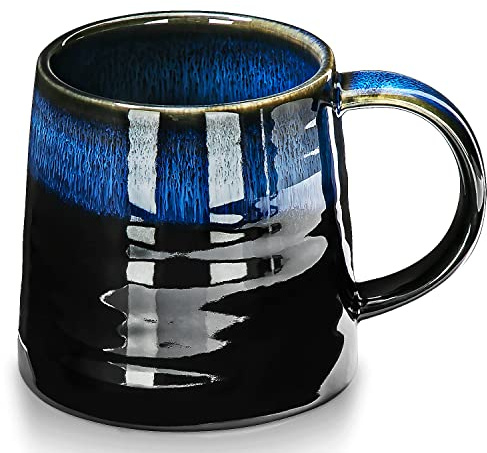 TELANKS Tazza da caffè in ceramica da 500 ml, grande tazza da tè con manico | Tazza da caffè per cappuccino, latte macchiato, caffè, tè, cacao e latte, lavabile in lavastoviglie e adatta al microonde