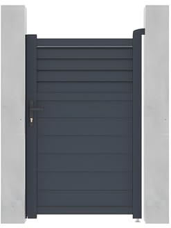 Vente-unique-Gartentor Flügeltor - 103 x 166 cm - Aluminium - Anthrazit - VIAZO
