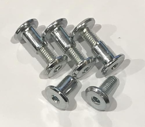 4pk 15mm Furniture Hex Screw & Sleeve Nut Connecting Bed Bolt Fitting M6 6mm Thread