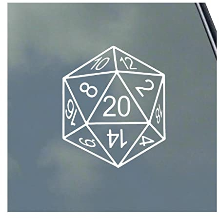 20-Sided Dice vinyl Sticker Decal Roleplaying Game Role Play RPG Pen and Paper