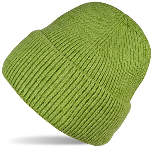 styleBREAKER Unisex Beanie Strickmütze Rippenmuster Krempe | Doppelt gestricktes Gewebe für optimale Wärmeisolation an kalten Tagen. Elastischer Umschlag, passend für 56-59 cm Umfang.