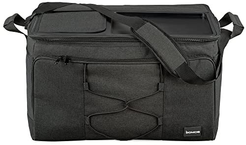 bomoe 52 Liter XXL Kühltasche faltbar - Outdoor Kühlbox 16h Kühlfunktion mit Trageriemen, wasserdichte Picknicktasche Thermotasche mit Abstellfläche, Isoliertasche Anthrazit - IceBreezer KT53