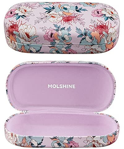 molshine Sonnenbrillen Etui aus Hartschalen Leder, klassisches großes Brillenetui für Damen und Herren, Sonnenbrillen