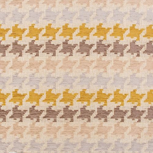 SCHÖNER LEBEN. Polsterstoff Dekostoff Jacquard Mira Hahnentritt beige gelb 1,40m