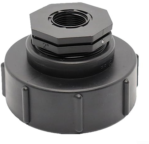 Adaptadores IBC, adaptador de contenedor IBC S100x8 Reducción de rosca interna gruesa accesorios para tanque de agua para riego de jardín, 1 pulgada