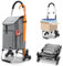 VOUNOT® Carrello Spesa Pieghevole in Alluminio, Carrello Portaspesa 6 Ruote con Borsa Oxford Staccabile e Ganci, 58 L, Grigio
