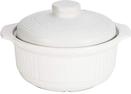 Casserole, marmite en céramique, marmite en pierre à ragoût, marmite de cuisine blanche de grande capacité, pour bouillie, ragoût, soupe à la viande, lait chaud, cocotte de grande capacité - 2000 ml C