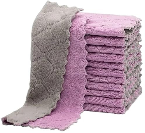 GUYANA Scrub Mommy Paño de Limpieza de Cocina Absorbente de Agua, paño de Limpieza de Aceite Antiadherente, Almohadilla de Lavado, Uso doméstico Bayetas (Color : Style B-25x15cm, Size : 10 PCS)