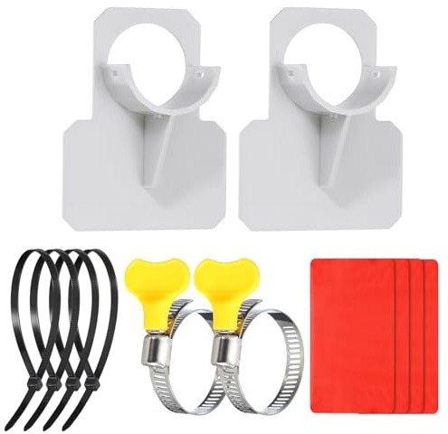 sourcing map Swimming Pool Pipe Holder, 2pcs Pool Hose Support Bracket for Above Ground Pool Preventing Pipes Sagging Accessory(Gray)