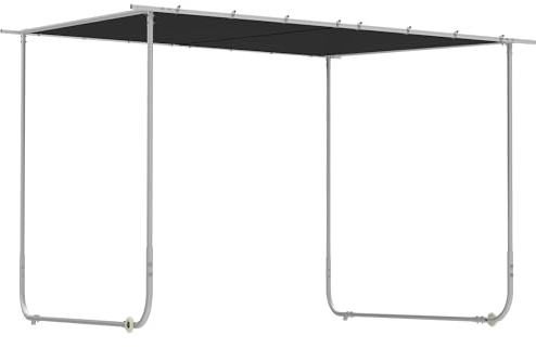 Outsunny Gazebo mobile da giardino con ruote, resistente ai raggi UV e sacchi di sabbia, 3 x 3 m, per veranda, patio, terrazza, colore grigio